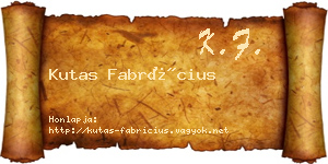 Kutas Fabrícius névjegykártya